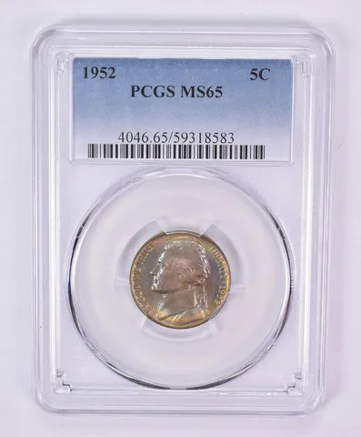 1952 Jefferson Nickel MS65 PCGS Beautiful Tone *1164