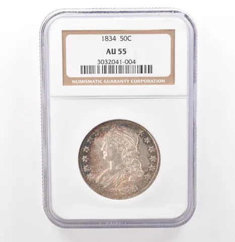 1834 Capped Bust Half Dollar AU55 NGC Beautiful Tone *7602