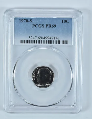 1970-S Roosevelt Dime PR69 PCGS Blue Label