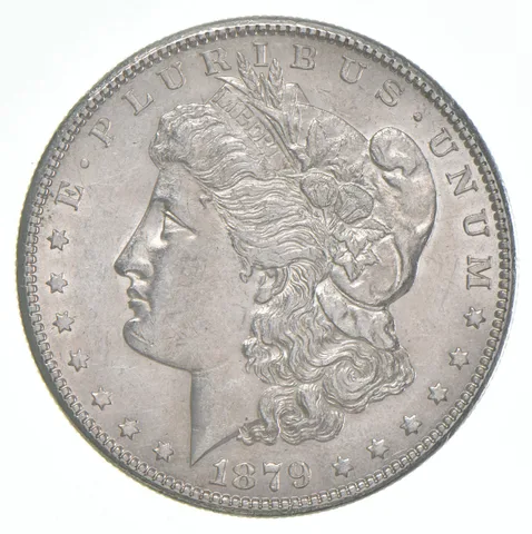 AU+ 1879-S Morgan Silver Dollar (1 coin)