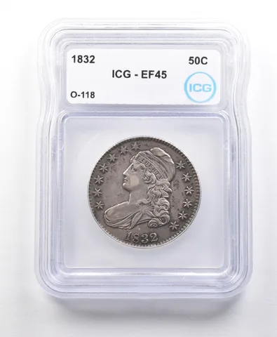 1832 Capped Bust Half Dollar O-118 EF45 ICG *5607