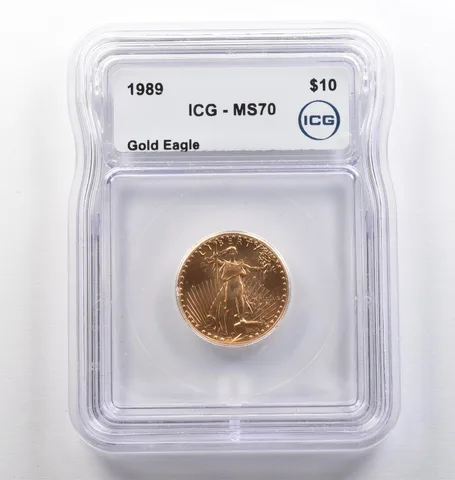 1989 $10 American Gold Eagle 1/4 Oz Gold MS70 ICG *4121