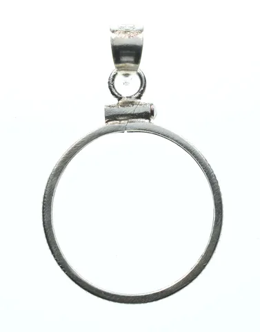 Sterling Silver 17 MM 1/10th Oz Britannia Coin Bezel Pendant Frame Edge *2347