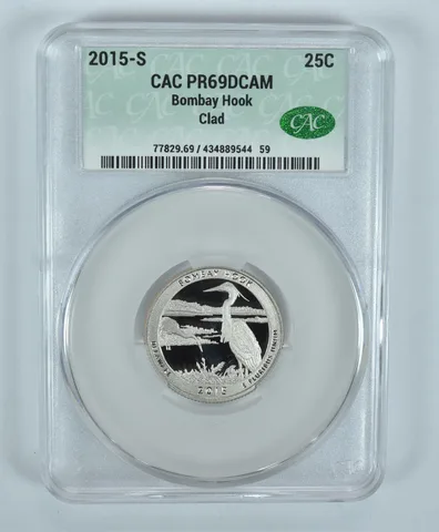 2015-S Washington Quarter Bombay Hook CLAD ATB PR69 DCAM CAC CACg