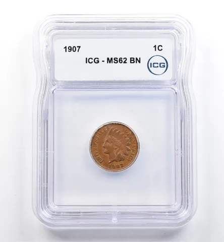 1907 Indian Head Cent MS62 BN ICG *0105
