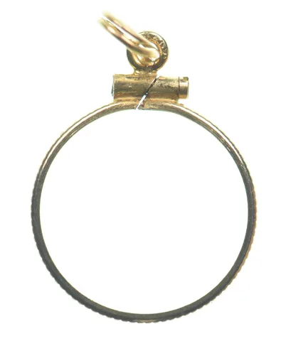 12k 0.7 Gram Gold Filled 15.5mm Coin Bezel Pendant Frame Edge *4977