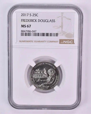2017-S Washington Quarter Frederick Douglass ATB MS67 NGC Brown Label