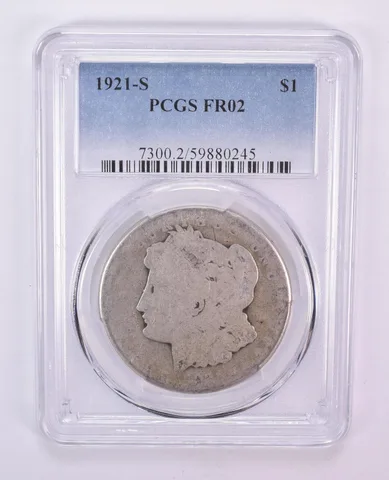1921-S Morgan Silver Dollar FR02 PCGS Blue Label Lowball