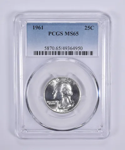1961 Washington Quarter MS65 PCGS Blue Label