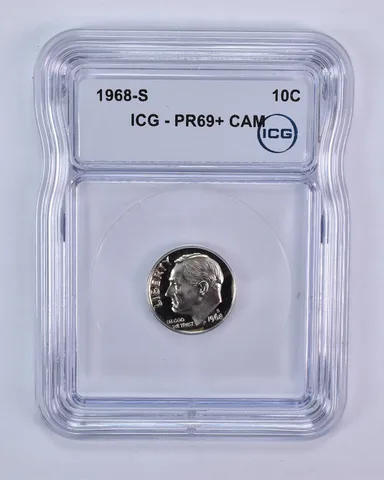 1968-S Roosevelt Dime PR69+ CAM ICG