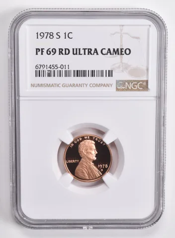 1978-S Lincoln Memorial Cent PF69 RD UCAM NGC Brown Lbl
