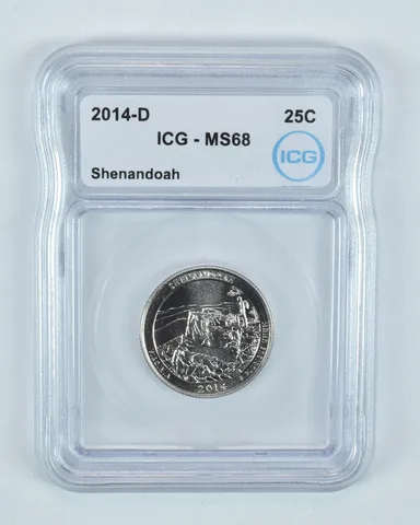 2014-D Washington Quarter ATB Shenandoah MS68 ICG