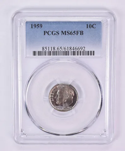 1959 Roosevelt Dime MS65 FB PCGS Beautiful Tone *1158