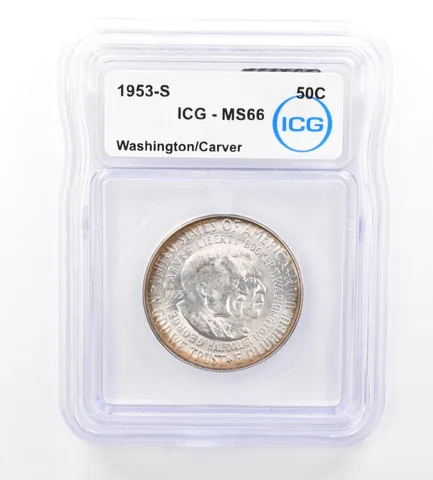 1953-S Washington/Carver Commemorative Half Dollar MS66 ICG Beautiful Tone *1687