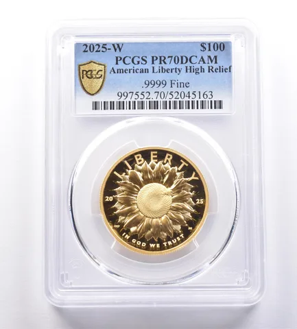 2025-W $100 American Gold Liberty High Relief 1 Oz Gold PR70 DCAM PCGS *9193