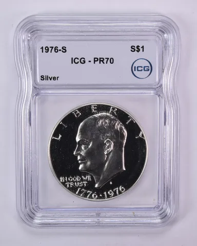 1976-S Eisenhower $1 Silver PR70 ICG