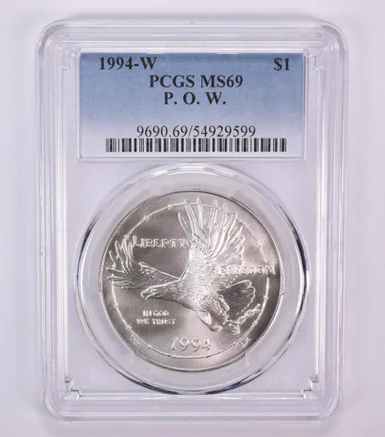 1994-W POW Commemorative Dollar MS69 PCGS Blue Label