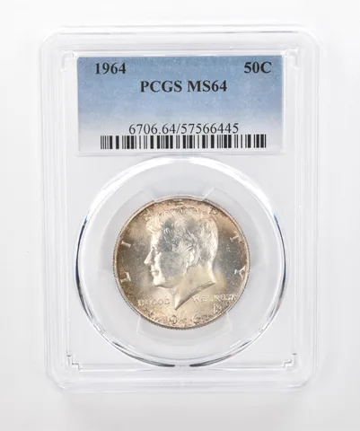 1964 Kennedy Half Dollar MS64 PCGS Beautiful Tone a1369