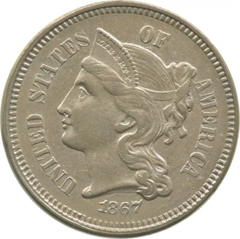 1867 Nickel Three Cent Piece a0654