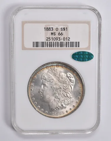 MS66 1883-O Morgan Silver Dollar CAC NGC INSANE Color Rev a0509