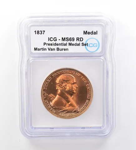 (1837) Presidential Medal Set Martin Van Buren MS69 RD ICG Peripheral Tone *1996