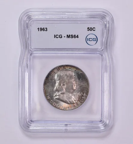 1963 Franklin Half Dollar MS64 ICG Beautiful Tone *0449