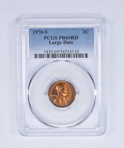 1970-S Lincoln Memorial Cent Large Date PR69 RD PCGS Beautiful Tone a8071