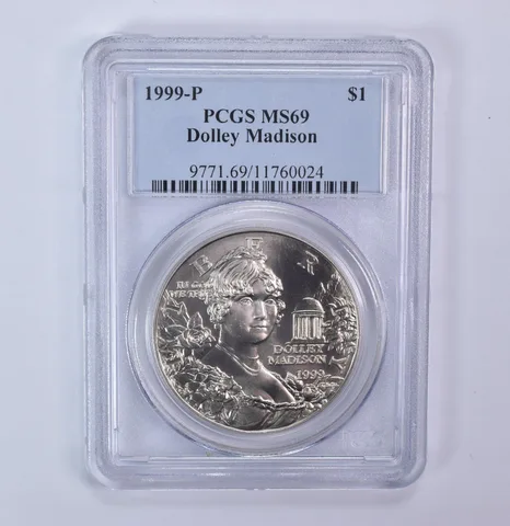 1999-P Dolley Madison Commemorative Silver Dollar MS69 PCGS
