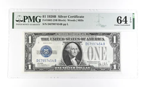 1928 B $1 Silver Certificate Fr#1602 Choice Unc 64 EPQ PMG 1602 a7028