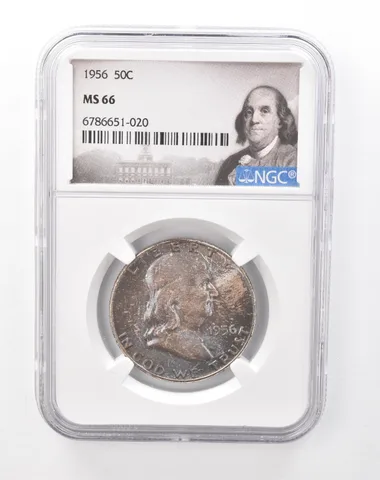 1956 Franklin Half Dollar MS66 NGC Beautiful Mint Set Tone *6759