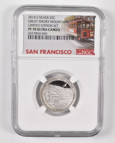 2014-S Great Smoky Mountains Quarter Silver PF70 UCam NGC Limited Edition
