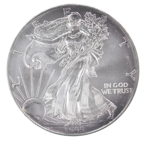 Beautiful Toned - 1999 American Silver Eagle 1 Troy Oz .999 Fine Silver *087