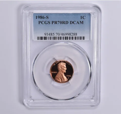 1986-S Lincoln Memorial Cent PR70 RD PCGS Blue Lbl