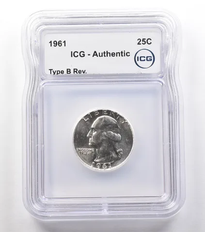 1961 Washington Quarter Type B Reverse Authentic ICG *2442