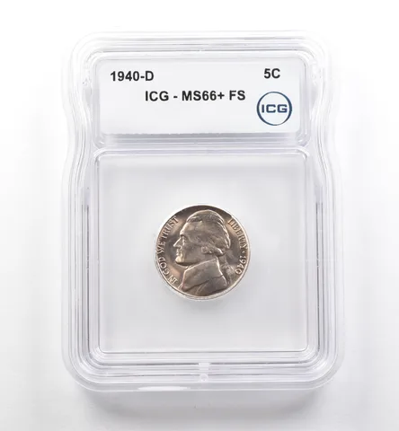 1940-D Jefferson Nickel MS66+ FS ICG *7489