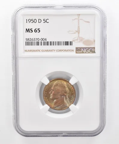 1950-D Jefferson Nickel MS65 NGC Beautiful Tone *2694