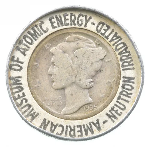 1935 Mercury Dime Museum Of Atomic Energy Neutron Irradiated a8745