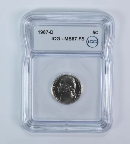 1987-D Jefferson Nickel MS67 FS ICG