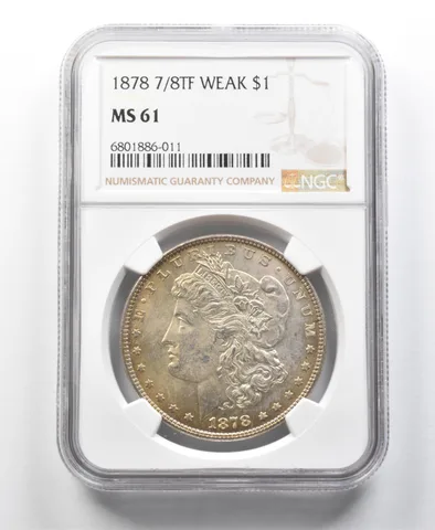 1878 7/8TF Morgan Silver Dollar Weak MS61 NGC a8590