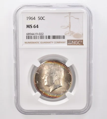 1964 Kennedy Half Dollar MS64 NGC Beautiful Tone *9870