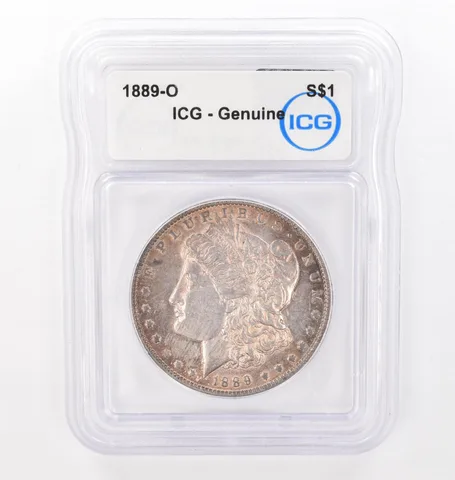 1889-O Morgan Silver Dollar Genuine ICG Beautiful Tone *4300