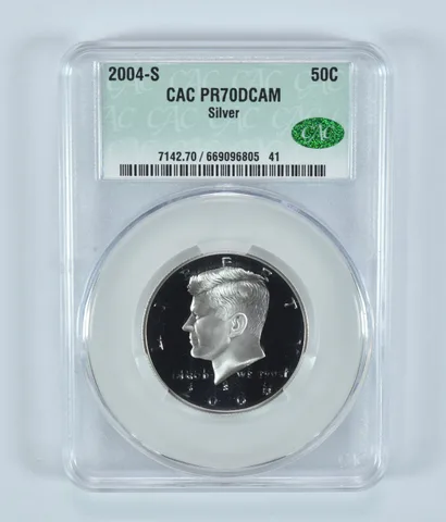 2004-S Kennedy Half Dollar Silver PR70 DCAM CAC CACg