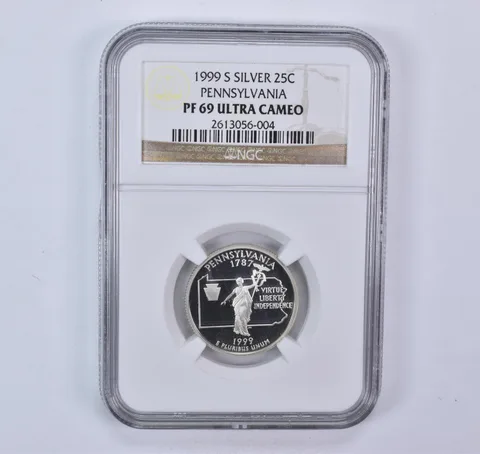 1999-S Washington State Quarter Silver Pennsylvania PF69 UCAM NGC Brown Label
