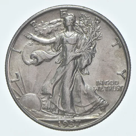 CHAU 1937-S Walking Liberty Half Dollar Choice AU 90% Silver (1pc)