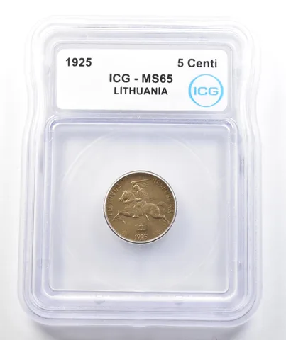 1925 Lithuania 5 Centai MS65 ICG *9816