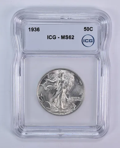 1936 Walking Liberty Half Dollar MS62 ICG