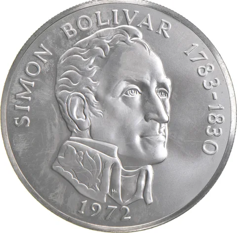 1972 Panama 20 Balboas Unc - 925 Sterling Silver - 129.59 Grams