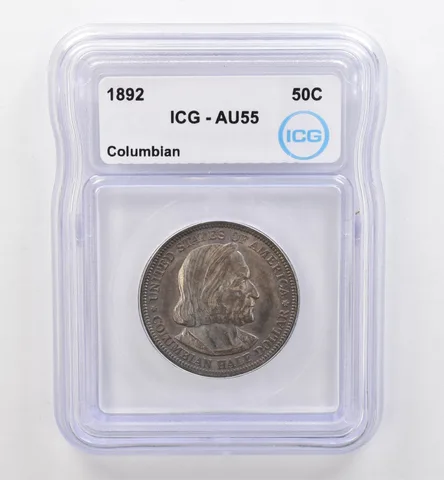 1892 Columbian Exposition Commem Half Dollar AU55 ICG Beautiful Tone *9126