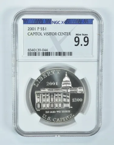 2001-P Capitol Commemorative Silver Dollar Mint State 9.9 NGC X NGCX