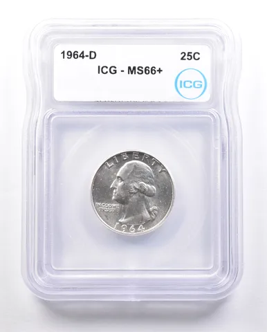 1964-D Washington Quarter MS66+ PLUS ICG a2395